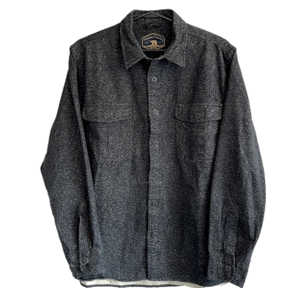 FREEDOM FOUNDRY/black granite / Long Sleeve Button/ Shacket Sz L Large